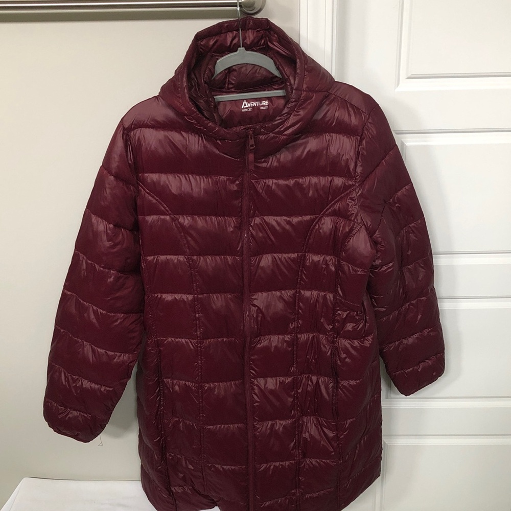 Apt. 9 Women's Maroon Puffer Coat